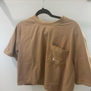 Nike Tan Cropped T-Shirt